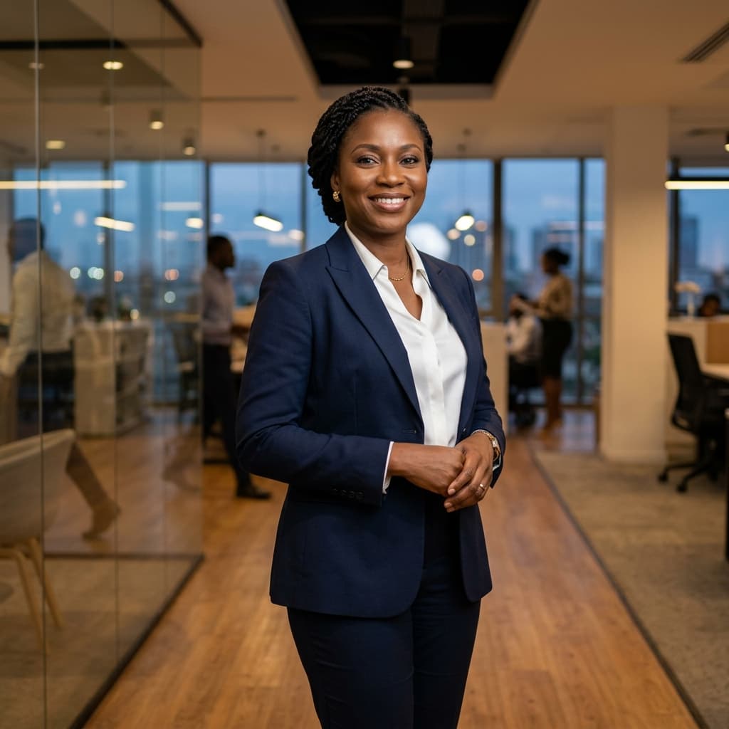 Confident corporate business executive